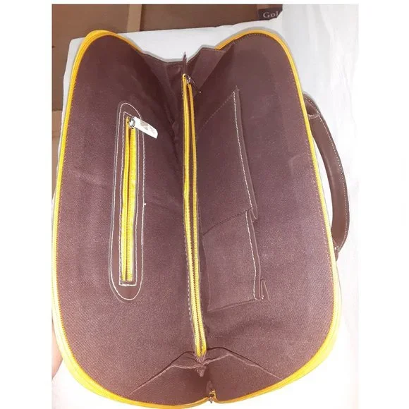 Genuine Leather Handbag Handmade Shoulder Bag Purple - Picture 4 of 4